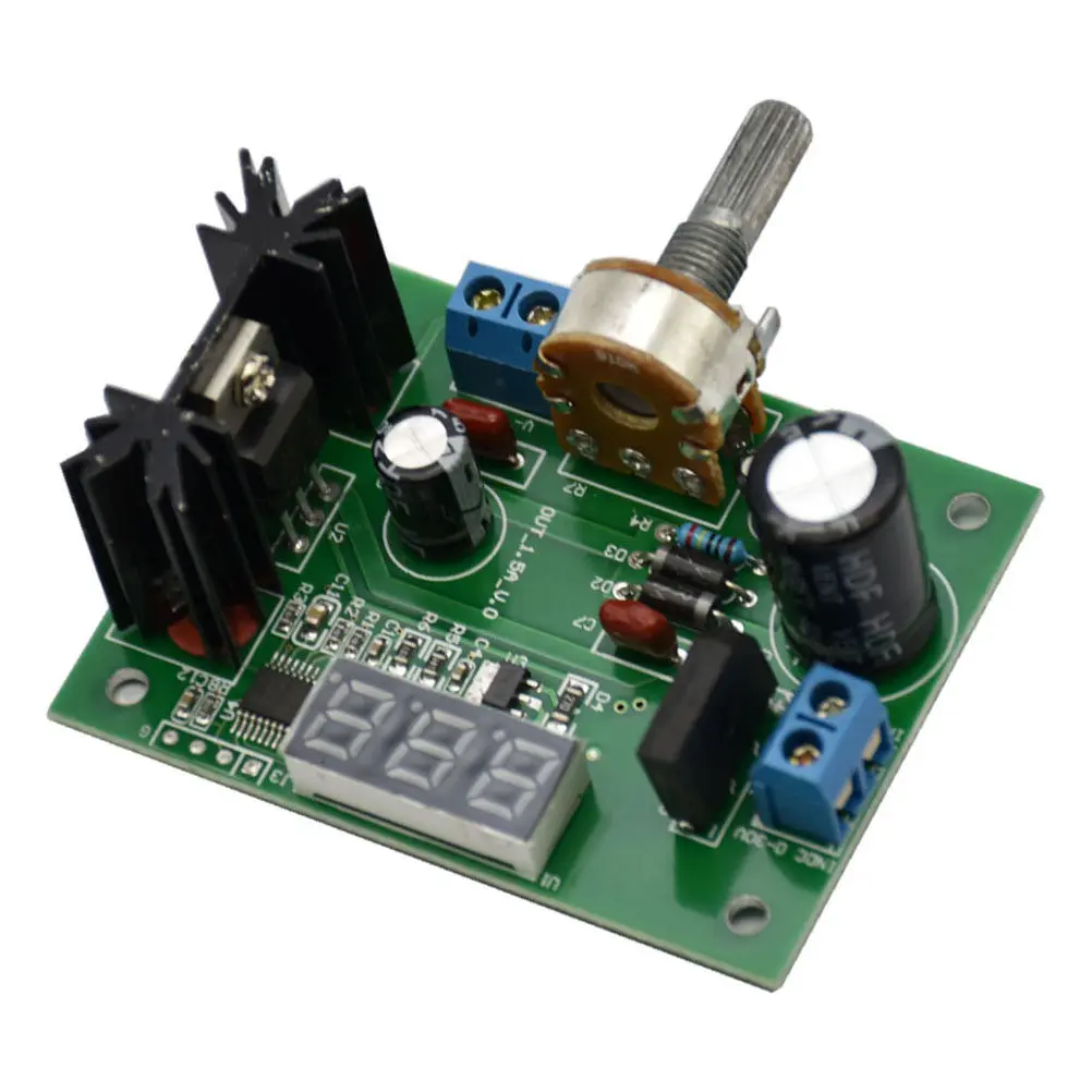 Adjustable Voltage Regulator Module LED Display 1.25V-28V Dc Output Continuous Power Supply Module Digital Power Converter Board