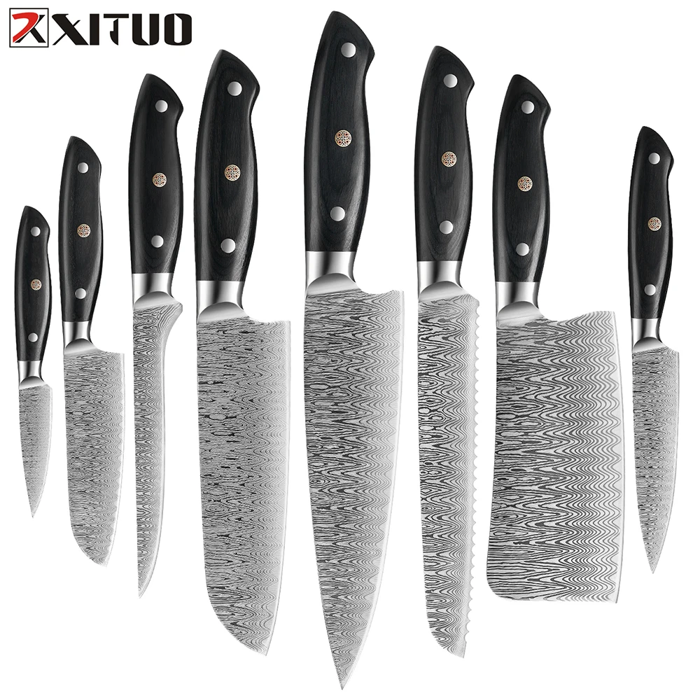 

XITUO Kitchen Knife Japanese Chef Knife Ultra Sharp Santoku Cleaver Slicing Knife Cooking Bread Knife Utility fruit paring knife