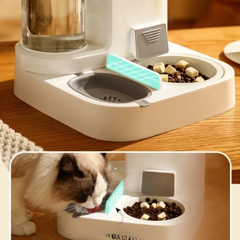 Cat Bowl Automatic Feeder Large Capacity Food Storage Box with Water Dispenser Pets Food Container Feeder for Cats Feeding Bowls