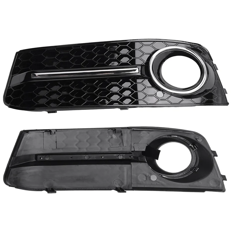 AT44-1Pair Car Left & Right Front Bumper Fog Light Comb Grilles Grill For  A4 B8 2009-2012 OE: 8K0807682 8K0807681 Accessori