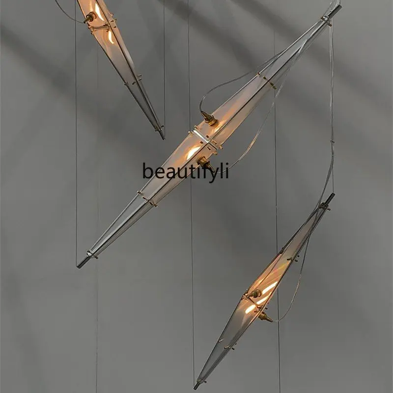 yj Design Chandelier Industrial Style Dining-Room Lamp Minimalist Artistic Lamp Exhibition Hall Bar Front Desk Decorative Lamp