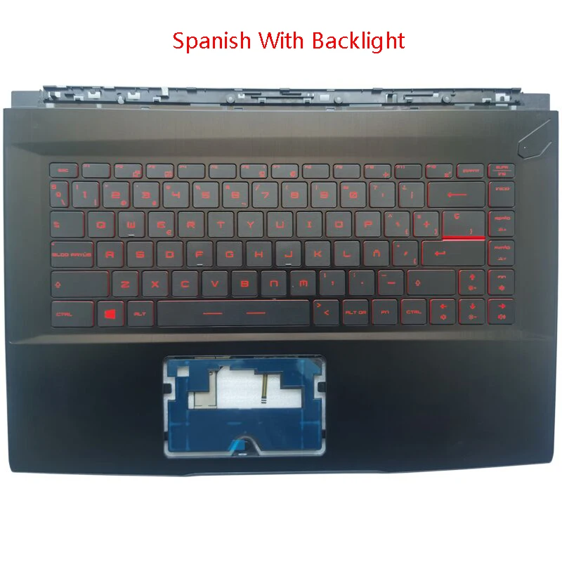 Teclado retroiluminado de ee. Uu./español/ruso para MSI GF63 8RC 8RD MS-16R1, con reposabrazos, funda superior, nuevo, MS-16R4