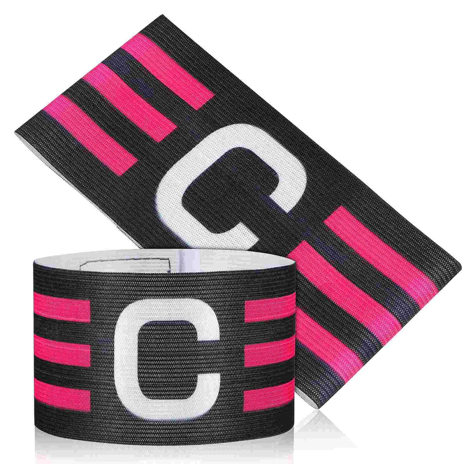 2 Pcs Football Arm Bands Black Soccer Sports Armbands Wear-resistant Team Captain Basketball Miss