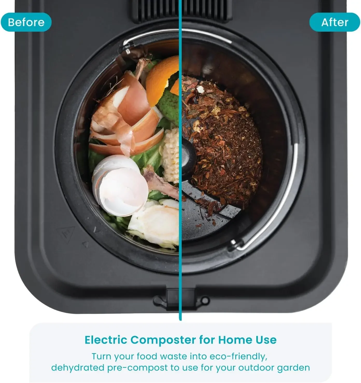 Home Zone Living Electric Composter for Kitchen,Helps Turn Food Waste Into Pre-Compost,Features Auto-Cleaning Cycle,Large Capaci