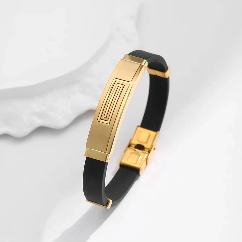 

PAPERPLUS | Men Pure Gold Bracelets. Stainless Steel Luxury Jewelry.21cm. Hot Sale 2025