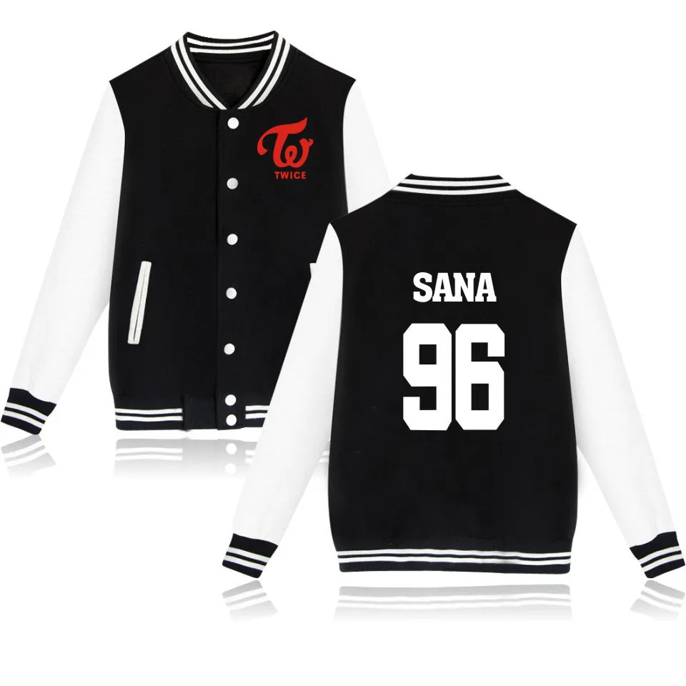 FANCY-KPOP TWICE Jaqueta de Beisebol para Homens e Mulheres, Jaqueta Harajuku, Casaco Fashion, Moletom, Uniforme, Outono, Inverno