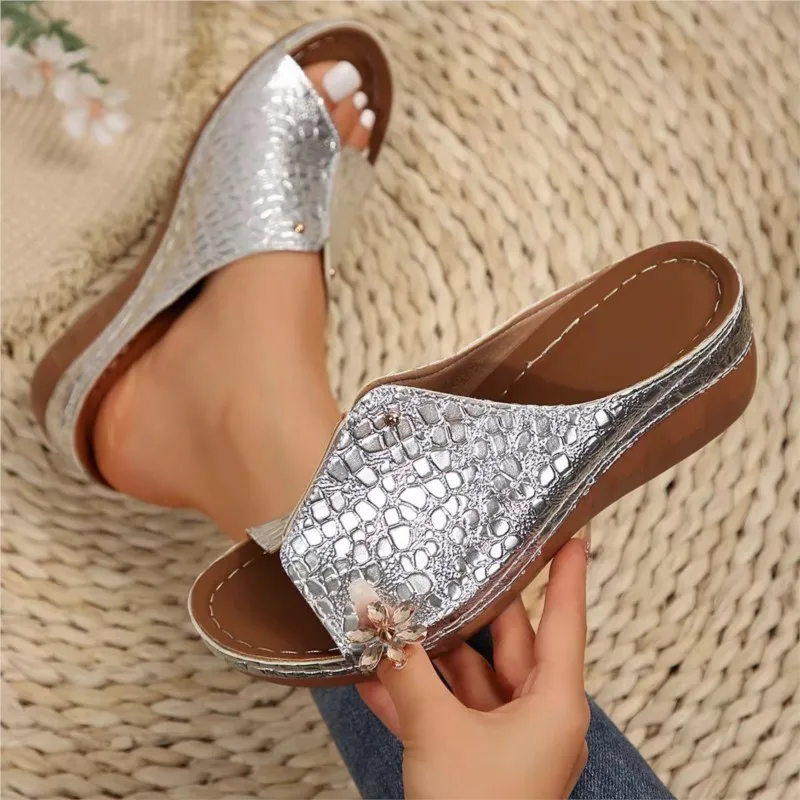 

Women Shoes Summer Platform Heels Shoes Woman Slip On Shoes Wedge Women's Sandals Soft Woman Slippers Footwear Female