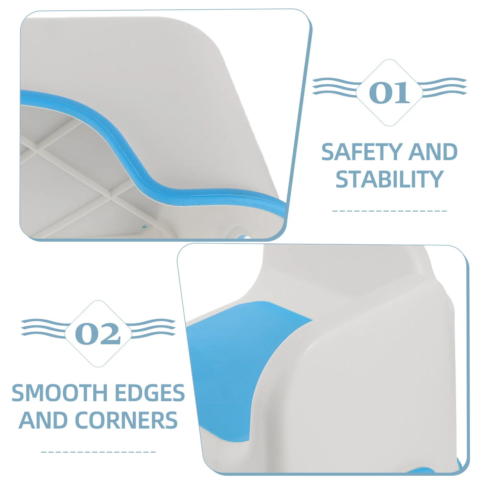 الأطفال البلاستيك البراز سميكة خطوة للأطفال الحمام عدم الانزلاق أسفل الأحذية تغيير البراز المدمجة خفيفة الوزن #6