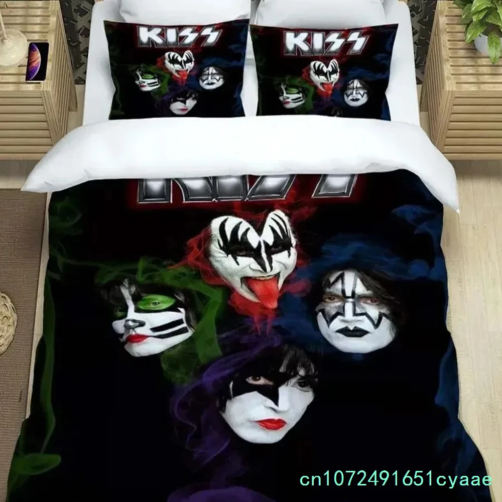 KISS Rock Band Bedding Set,Single Twin Full Queen King Size,KISS Music Bed Set Kid Bedroom Bedding Sets 5