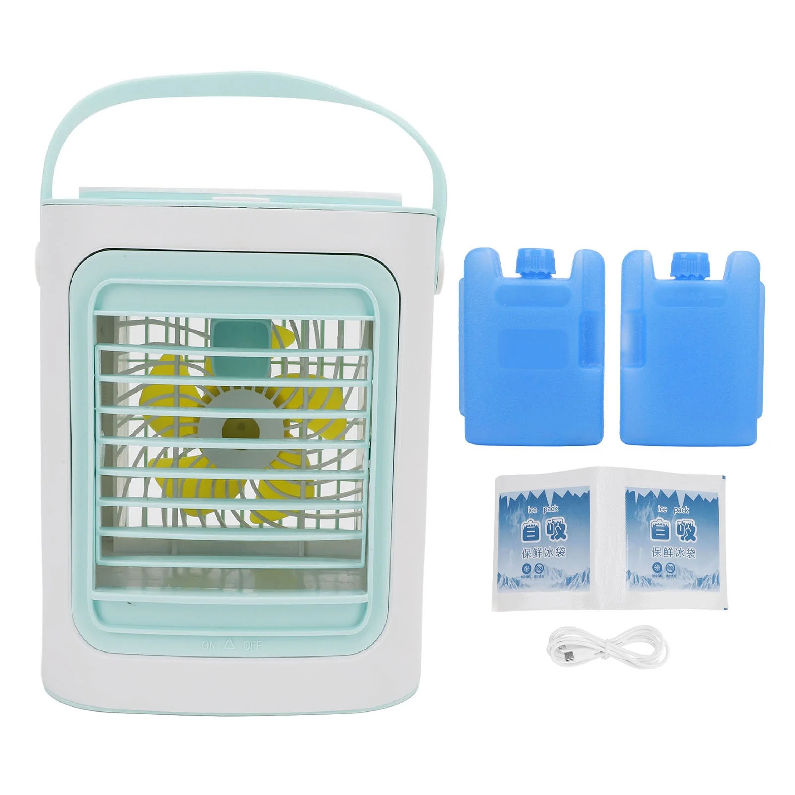 Portable Air Conditioner Personal Evaporative Air Cooler with 3 Wind Speed 2 Fog Modes 7 Color Light Quiet USB Desktop