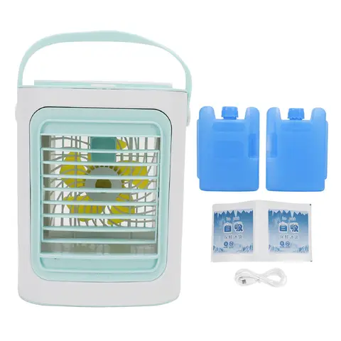 Portable Air Conditioner Personal Evaporative Air Cooler with 3 Wind Speed 2 Fog Modes 7 Color Light Quiet USB Desktop