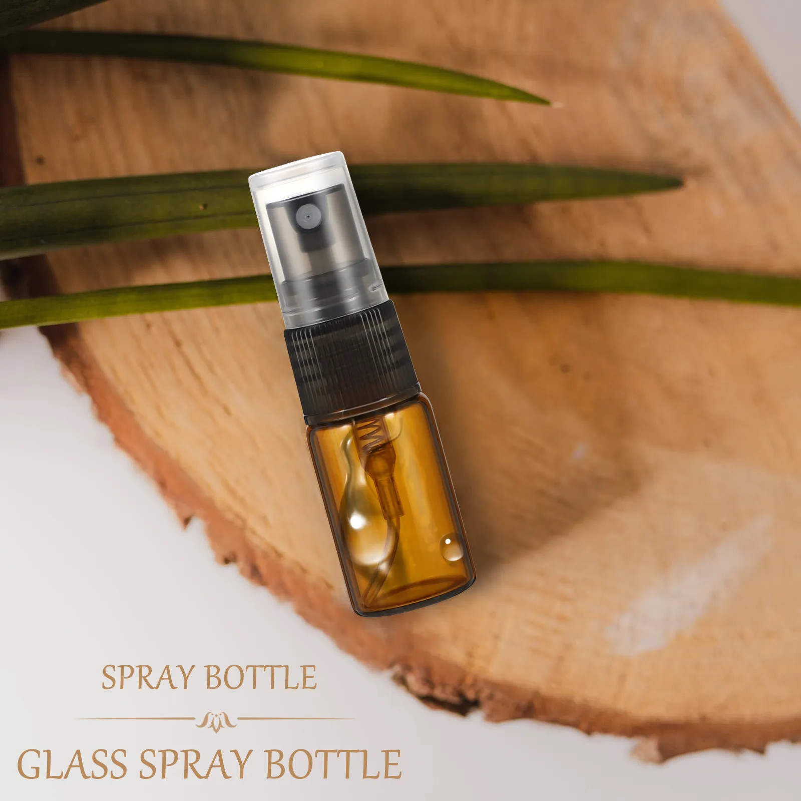 10 pcs Bottle Portable Travel Bottles Refillable Halloween Christmas New Year Glass Spray Bottle Perfume Spray Bottle Brown