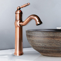 Home Improvement Accessories Antique Red Copper Kitchen Faucet 360 Swivel Deck Mounted Bathroom Basin Sink Mixer Tap znf388