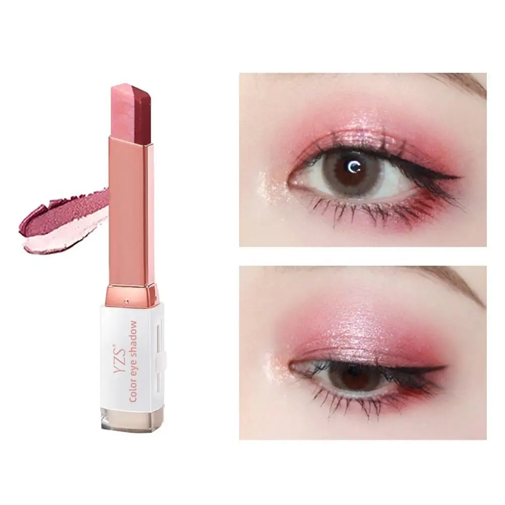 Doppel Farbverlauf Samt Lidschatten Stick Lazy Eyes Make-Up Professionelle Wasserdichte Dauerhafte Schimmer Lidschatten