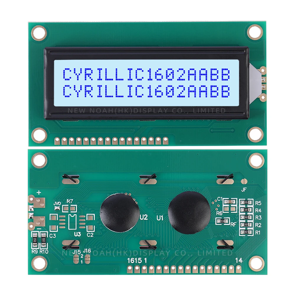 Film abu-abu Cyrillic layar tampilan karakter 1602C2 huruf biru 2*16 LCD 16*2 layar monokrom ST7066U jaminan kualitas