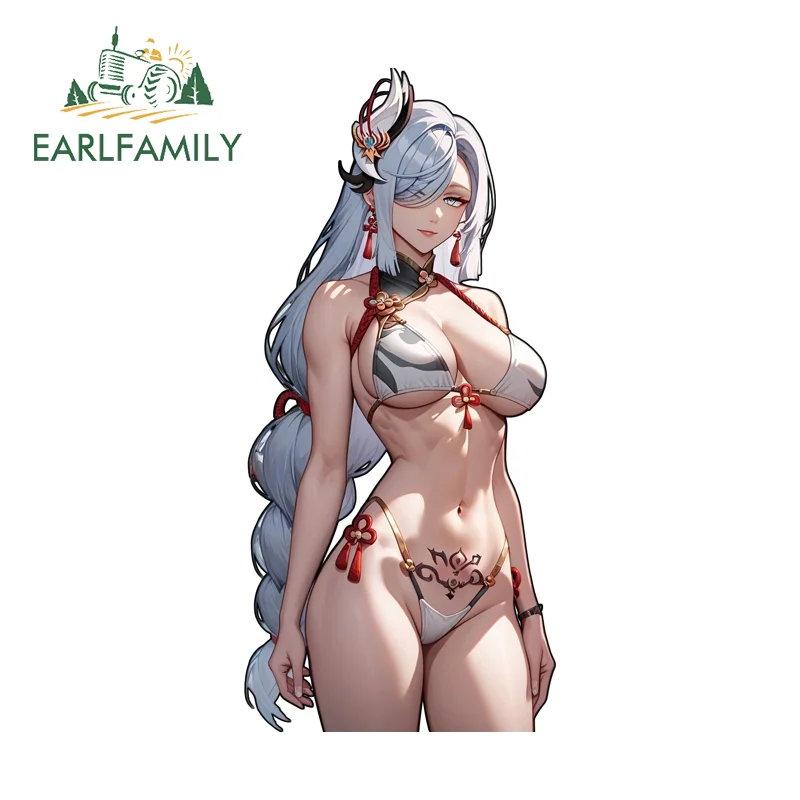 EARLFAMILY Hentai Boobs Sexy Tattoo Girl NSFW Adesivi per auto Artistico Skateboard Tavola da surf Decalcomanie Protezione solare Trolley Accessori