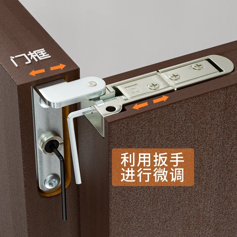 wooden door swing door three-dimensional adjustable heavy-duty up and down shaft