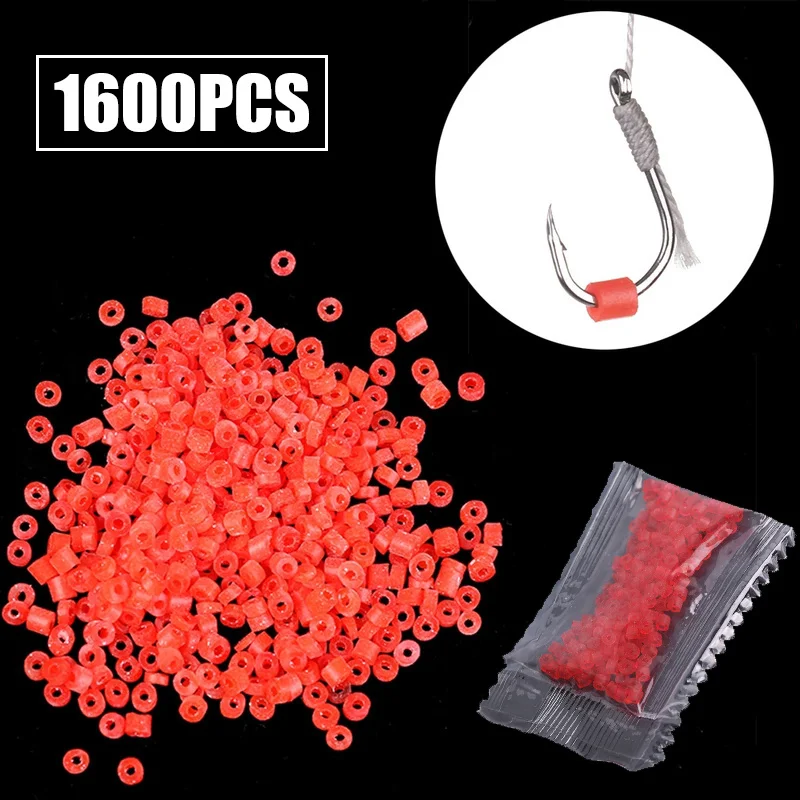 1600Pcs Artificial Rubber Rings Red Fish Tackle Rubber Bands Bloodworm Bait Granulator Red Insect Clip Fishing Accessories