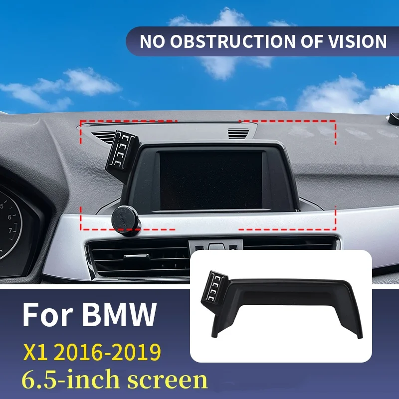 

For BMW X1 2016 - 2019 Screen Fixed Navigation Bracket Base Car Phone Holder 15W Wireless Charging Fit For the 6.5-Inch Screen