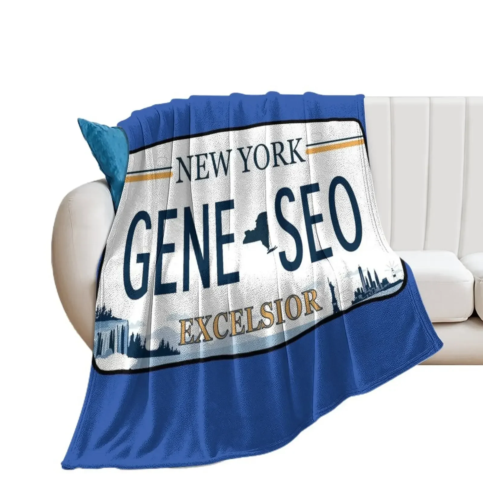 Geneseo license plate Throw Blanket Sofa Quilt heavy to sleep Soft Beds Blankets