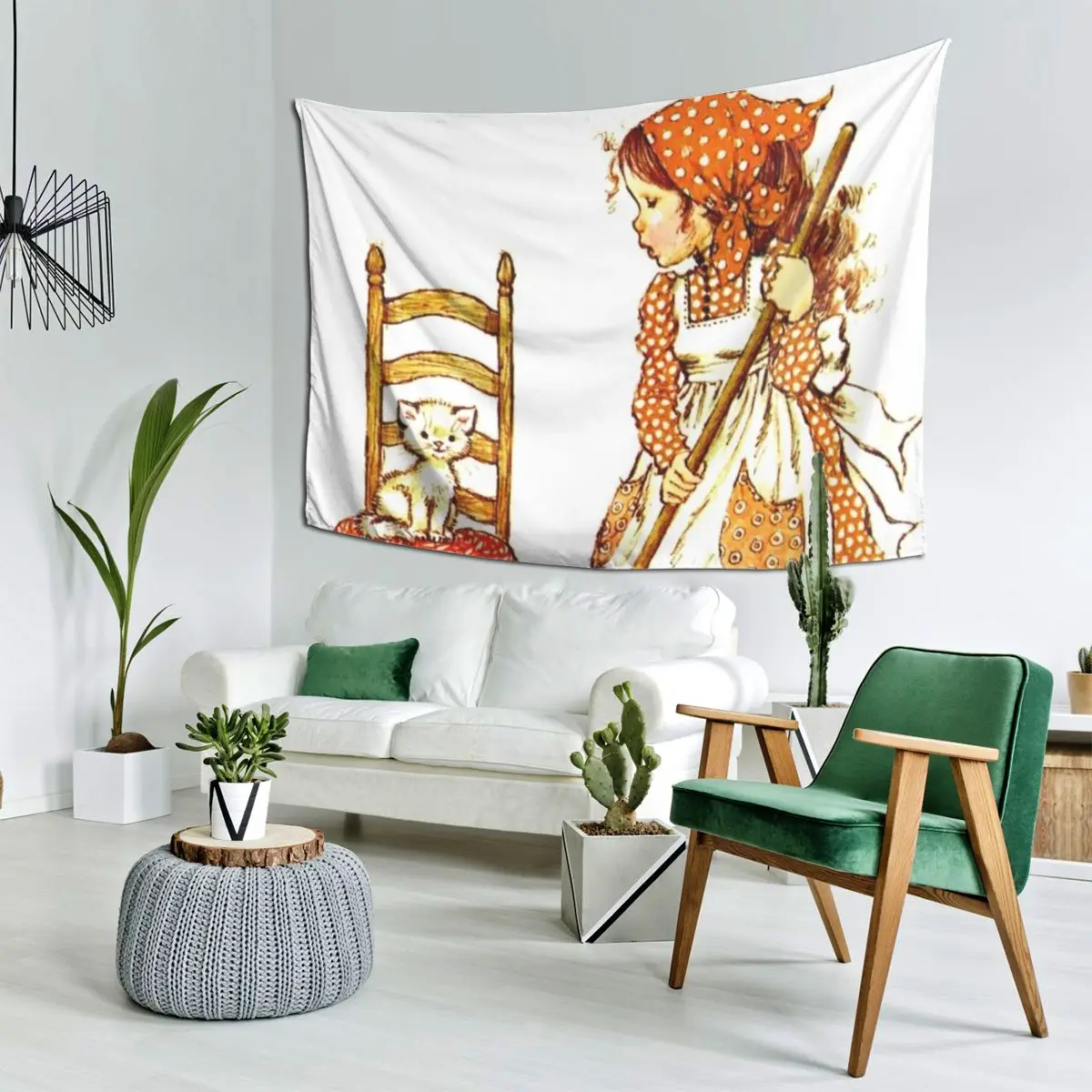 Sarah Kay Swing Girl Tapestry Decoration Art Aesthetic Tapestries for Living Room Bedroom Home Wall Cloth Wall Hanging