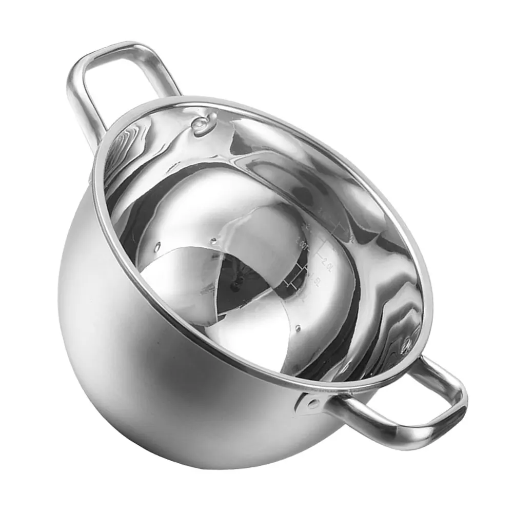 

Household Stainless Steel Hot Pot Skewers Portable Kitchen Cookware Soup Cooking Pot Anti-Scald Handle Picnic Kitchen