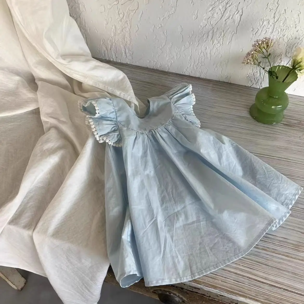 

Childrens Dress 2025 Summer Edition New Feifei Sleeve Lace Doll Dress Temperament Durable Countryside Style