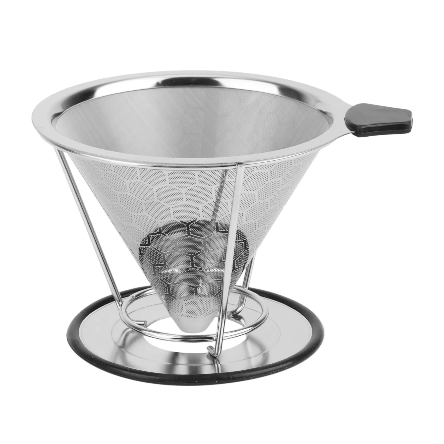 Double Layer Split Stainless Steel Manual Coffee Funnel Filter Drip Coffee Pot Paper Free Filter Screen