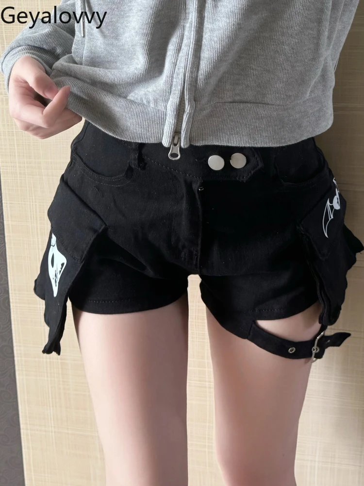 

Summer New Original High Waist Short Pants for Women Japanese Style Versatile Sweet Spice Girl Black High Waist Shorts