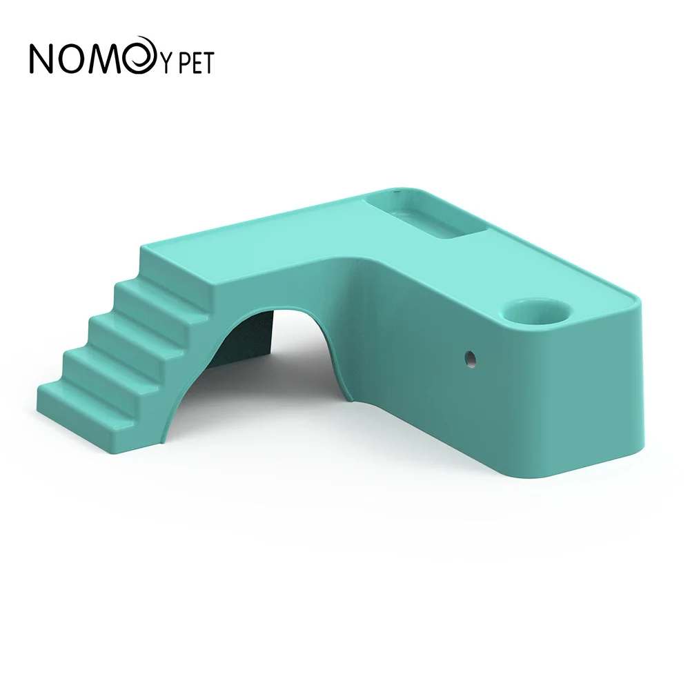 منصة حيوانات أليفة صغيرة متعددة المستويات من NOMOY مع منحدر ومخبأ وطبق طعام - ديكور قفص للهامستر والشينشيلا والجربوع #3