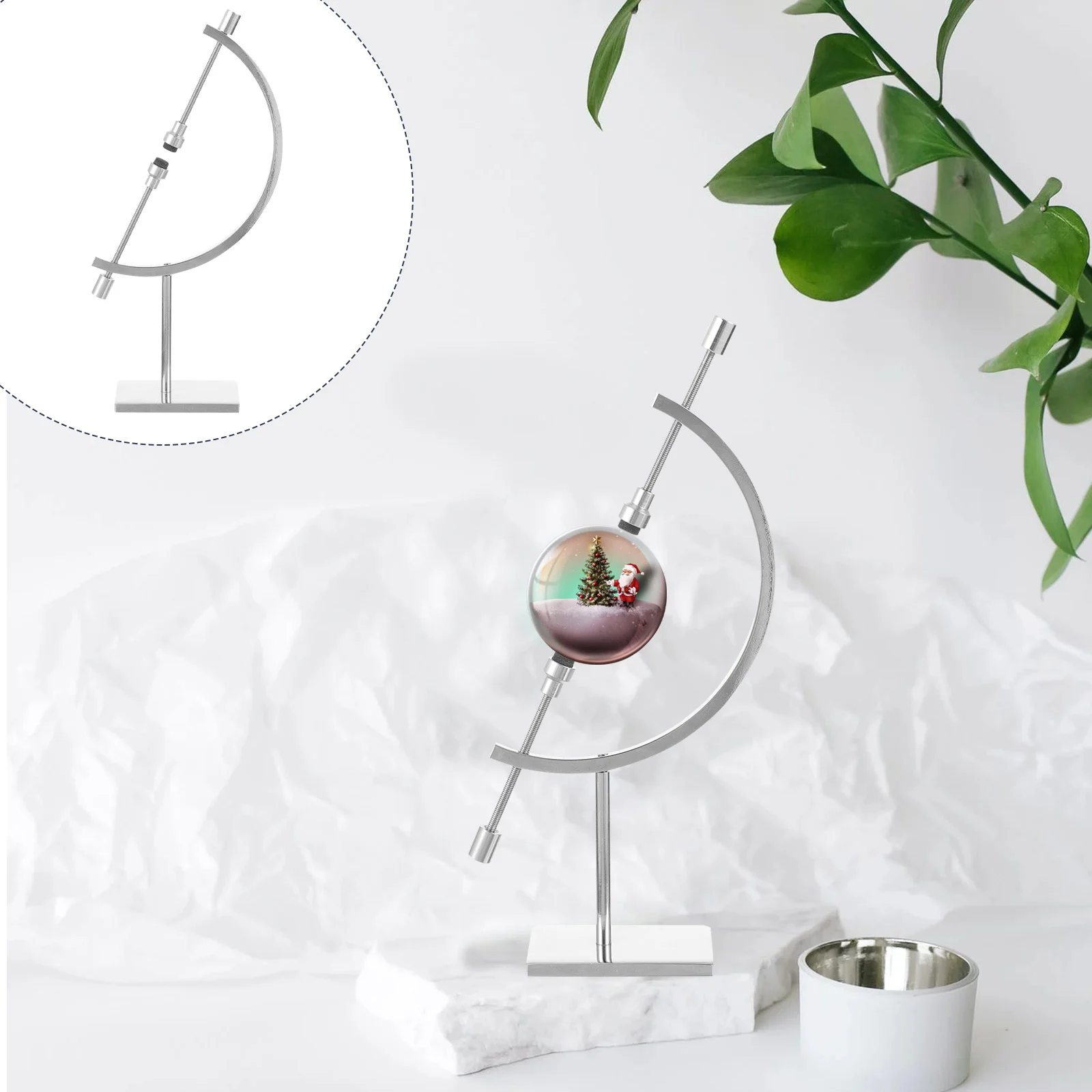 

Crystal Ball Stand Adjustable Sphere Holder Globe Glass Metal Display Stainless Steel