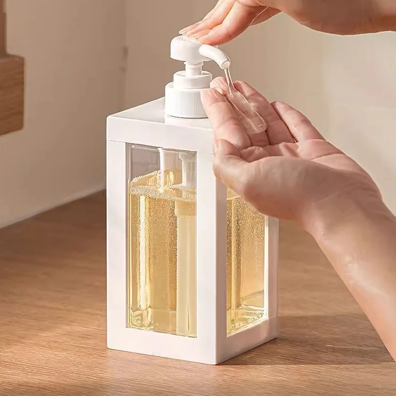 

Large-Capacity Lotion Dispensing Bottle Household Push-Type Square Bottle Bathroom Shower Gel Visual Hand Sanitizer Bottle