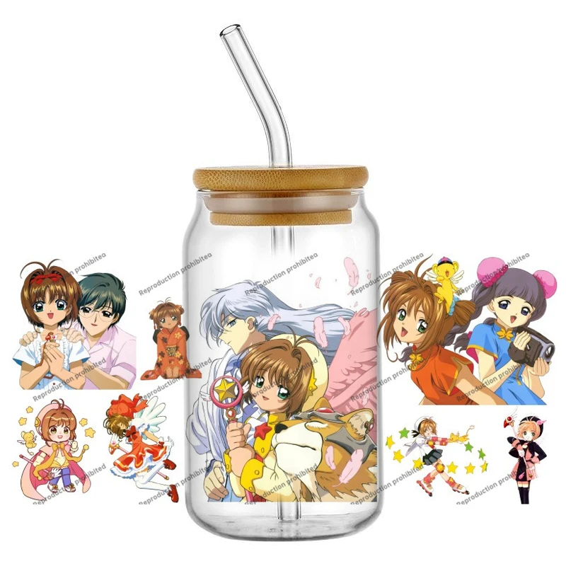 

New Design Cardcaptor Sakura UV DTF Transfer Sticker Waterproof Decals For 16oz Libbey Glass Can Cup Wrap