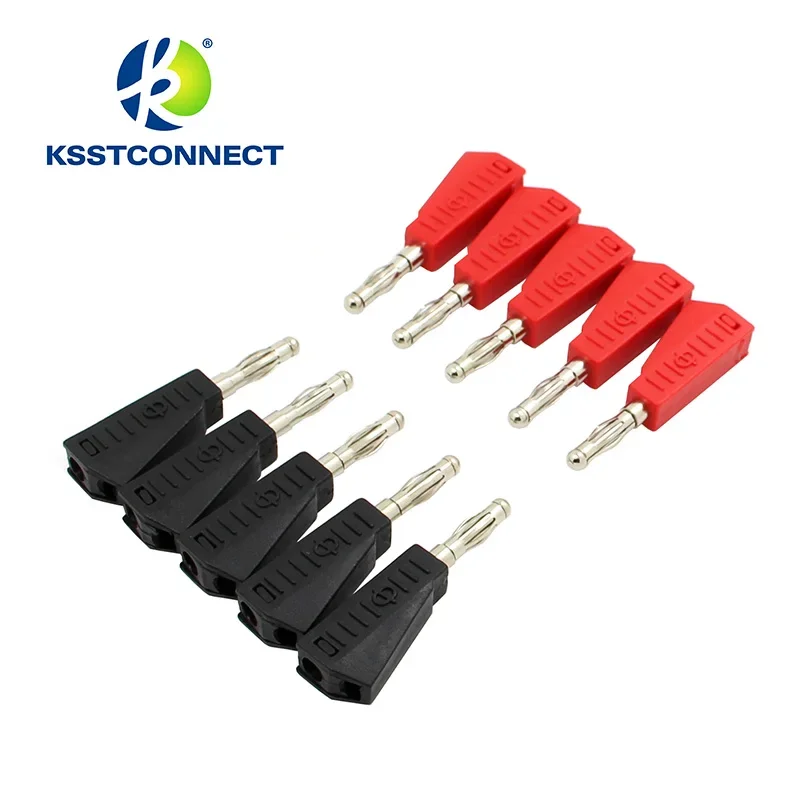 BP426 4mm Stackable Nickel Plated Speaker Banana Plug Connector Test Probe Binding Post Red Black Yellow Green Blue