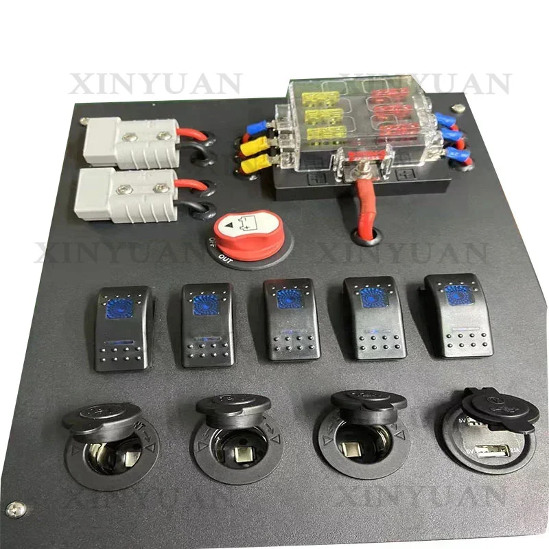 Power Distribution Electrical Canopy Control Box 12V volt 4wd Dual Battery System DC Rocker Switch Panel with Anderson Plug
