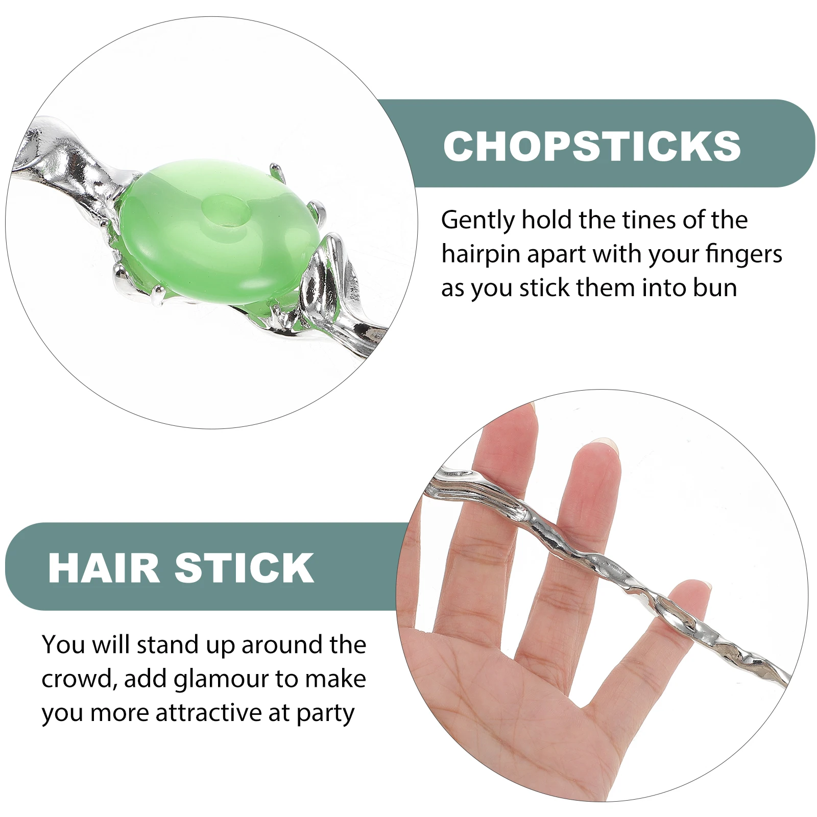 

Retro Hair Fork Vintage Headdress Stick Acrylic Zinc Alloy Long Hair Accessories Bun Headpiece Han Style Ancient Culture Hairpin