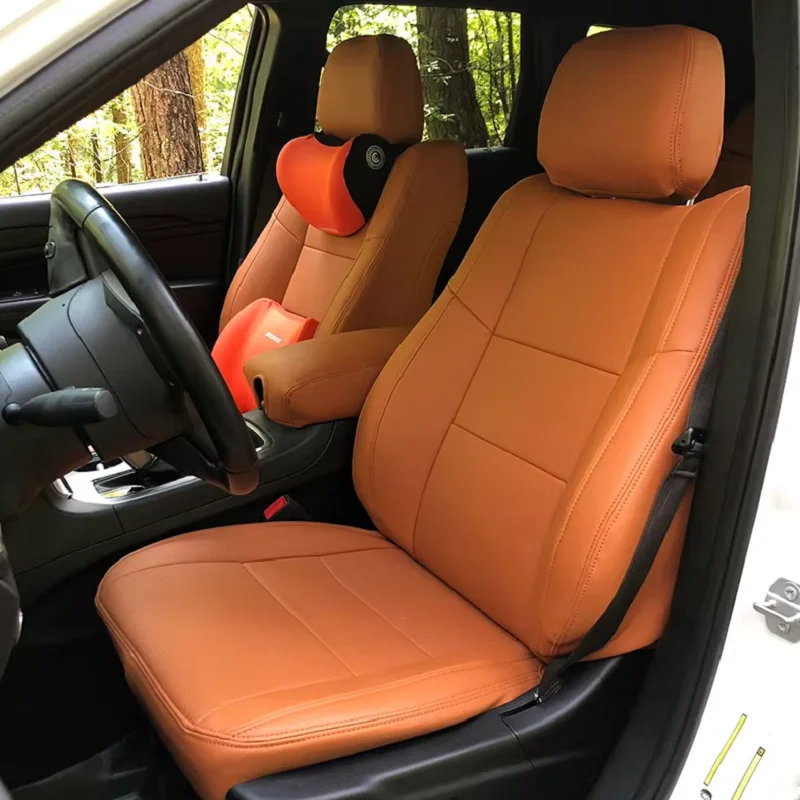 Custom Fit Car Accessories Seat Covers Full Set Middle Perforated Leather Specific for Jeep Grand Cherokee model Laredo (WK2)