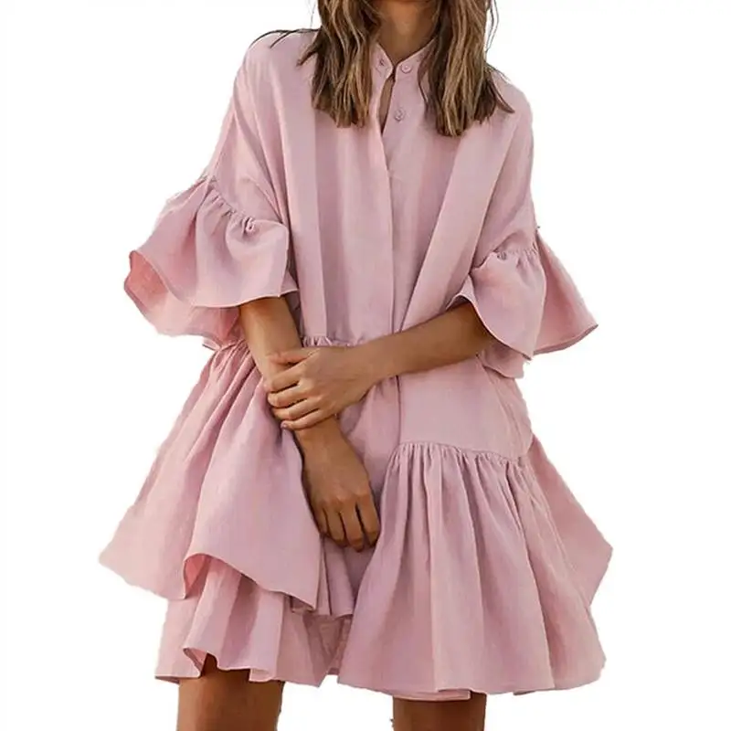 Gonna longuette in chiffon Faion casual da donna estiva rotonda Ne A-Line Princ Dr Street Sle Five Sve Color