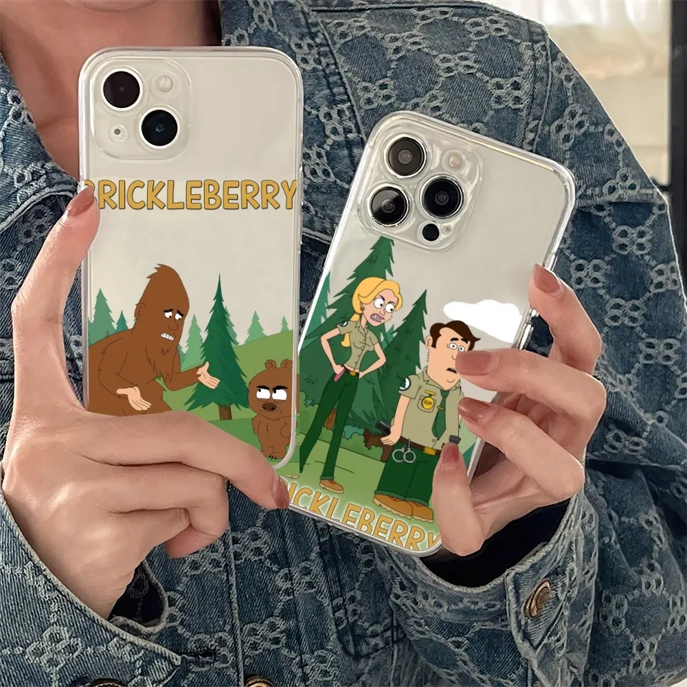 Cartoon B-Brickleberry  Phone Case Transparent For Samsung Galaxy S23 S22 Ultra Plus Note 20 Ultra10 Plus A71 70 A52