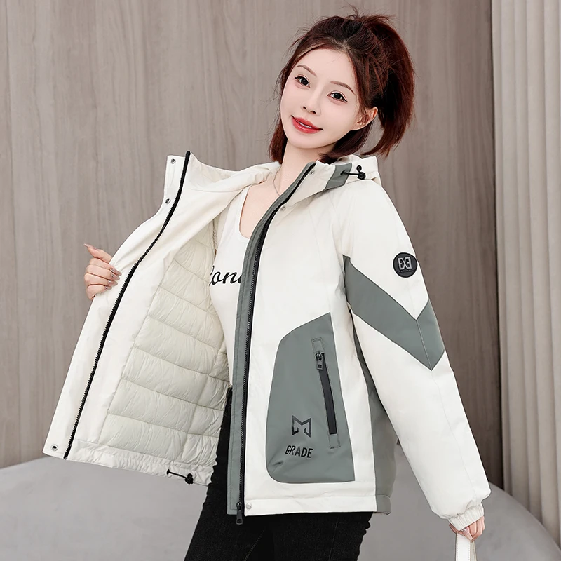 

Thiened Cotton Jaet Women's ular 2025 Winter New Sle Casual Loose ort Cotton Coat Korean Version Long Sve Zipper