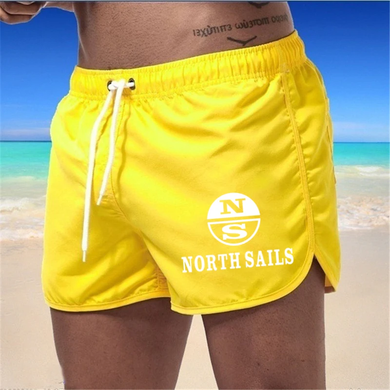 2024Summer Shorts Men Swim Trunks Quick Dry Board Shorts Bathing Suit Breathable Drawstring With Pockets Surfing Beach Sweat Pan