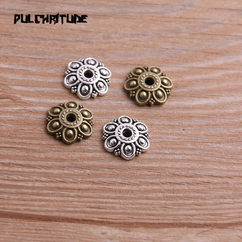  20pcs 13*14mm Two Color Receptacle Hollow Small Flower DIY Spaced Jewelry Accessories Charms For Jewelry Making