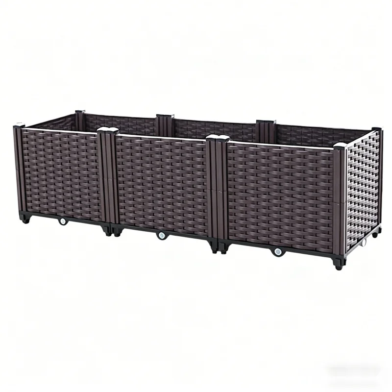 

Plastic Flower Planter Box Vegetable Growing Pot Herb Garden Container for Balcony Patio Outdoor Indoor Gardening Wholesale Cros
