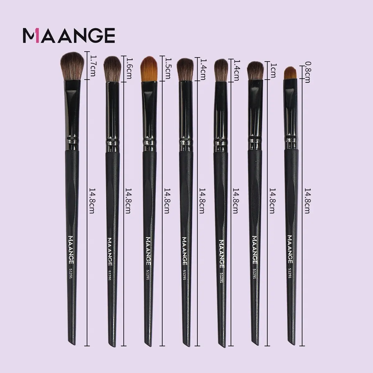 MAANGE-Kit de brochas de maquillaje para ojos, 7 piezas, sombra de ojos, juego de brochas de mezcla, cerdas sintéticas suaves, pincel para labios, herramientas de belleza cosmética
