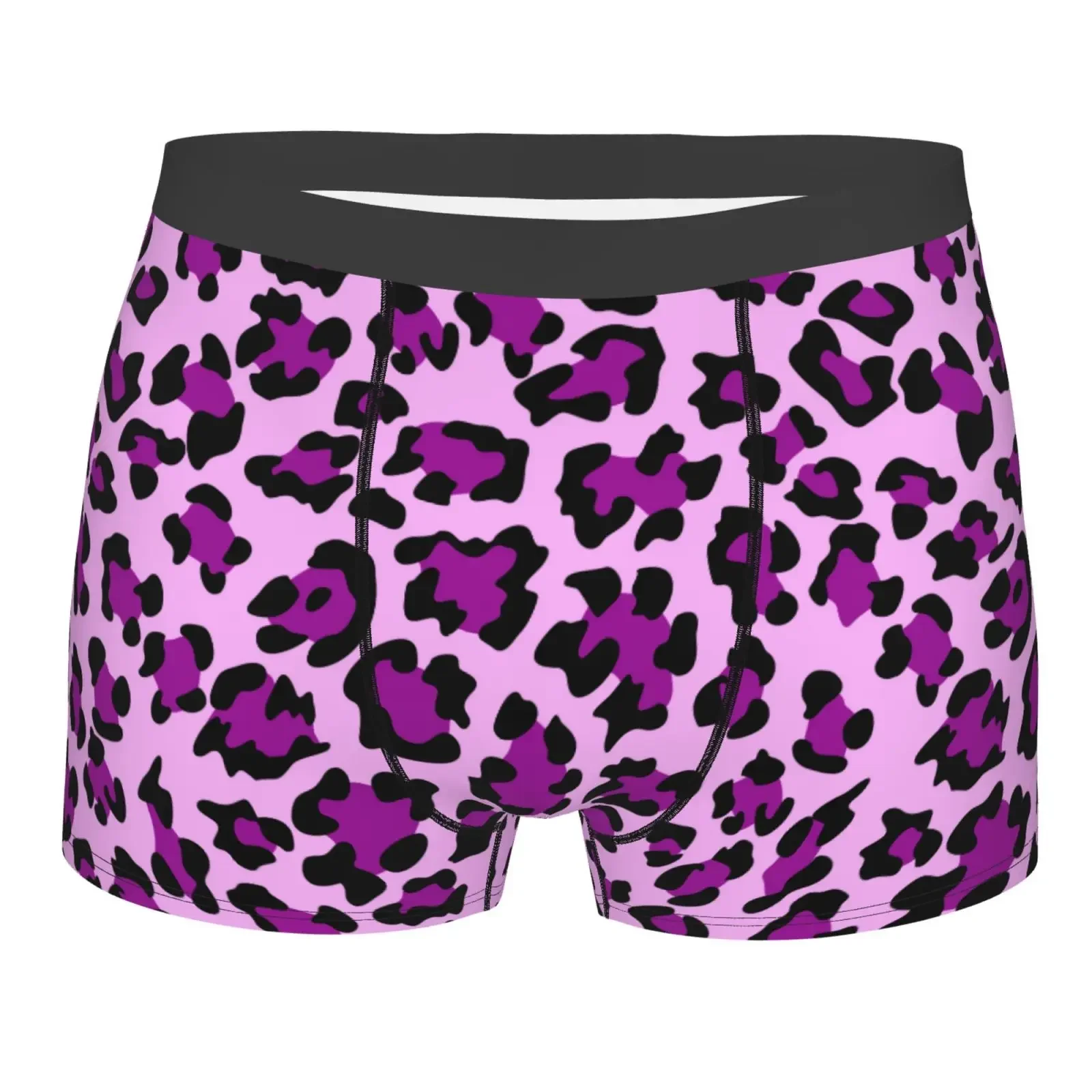 Pink Black Cheetah Leopard Print Men Underwear Boxers Men Novelty Underpant Breathable Printed Male Underpants Man Boxer Briefs