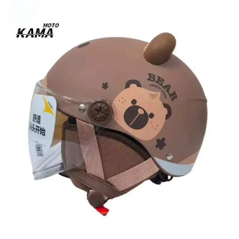 Hots Cartoon Moto Helmets Cartoon Girl Helf Electric Car Bike Cute Helmet Open Face Woman Helmet Four Seasons for Kids Capacete