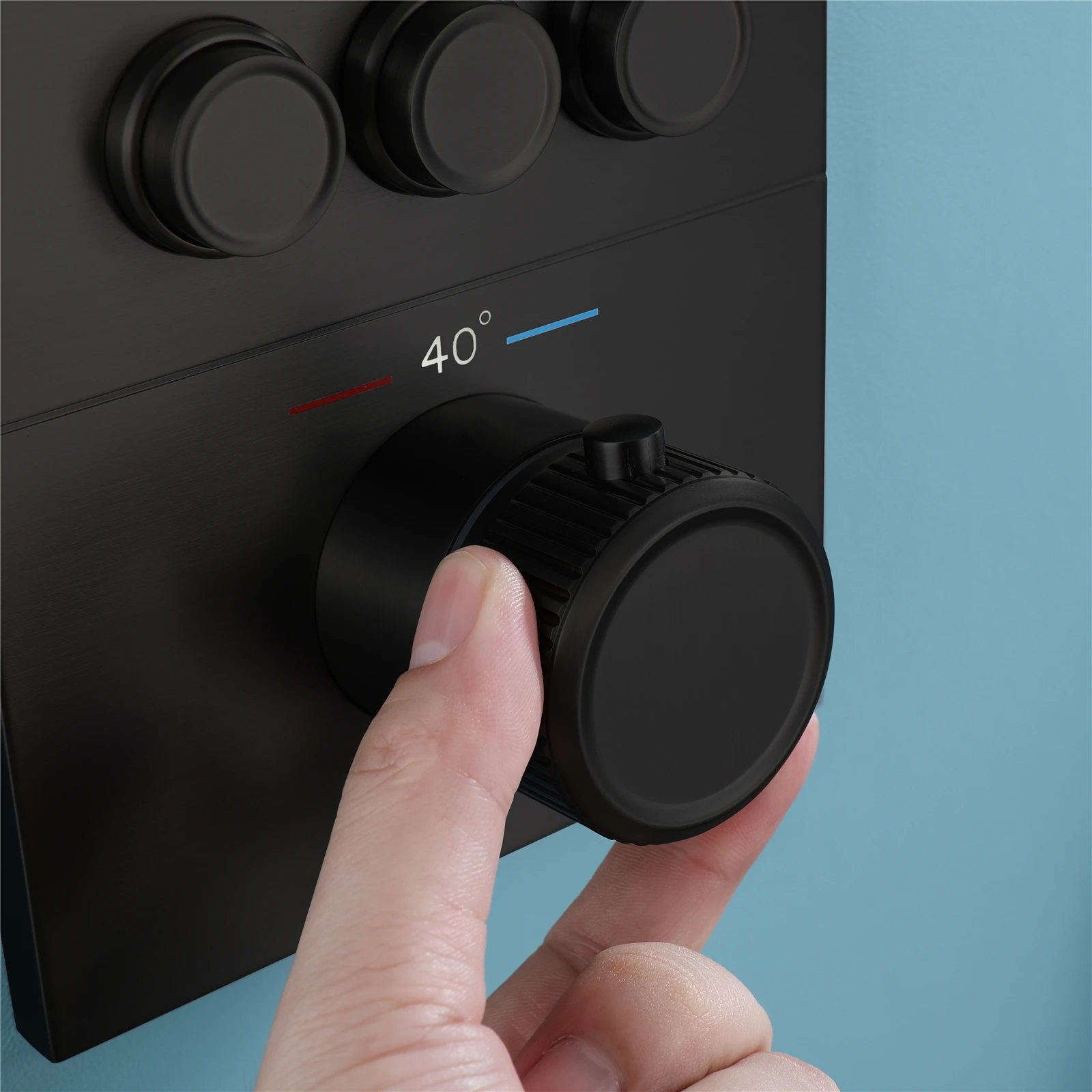 Qlonn الفاخرة 3 وظائف زر التبديل الحمام دش ثرموستاتي كلبشة الحنفيات أخفى خلاط صمام تحكم النحاس