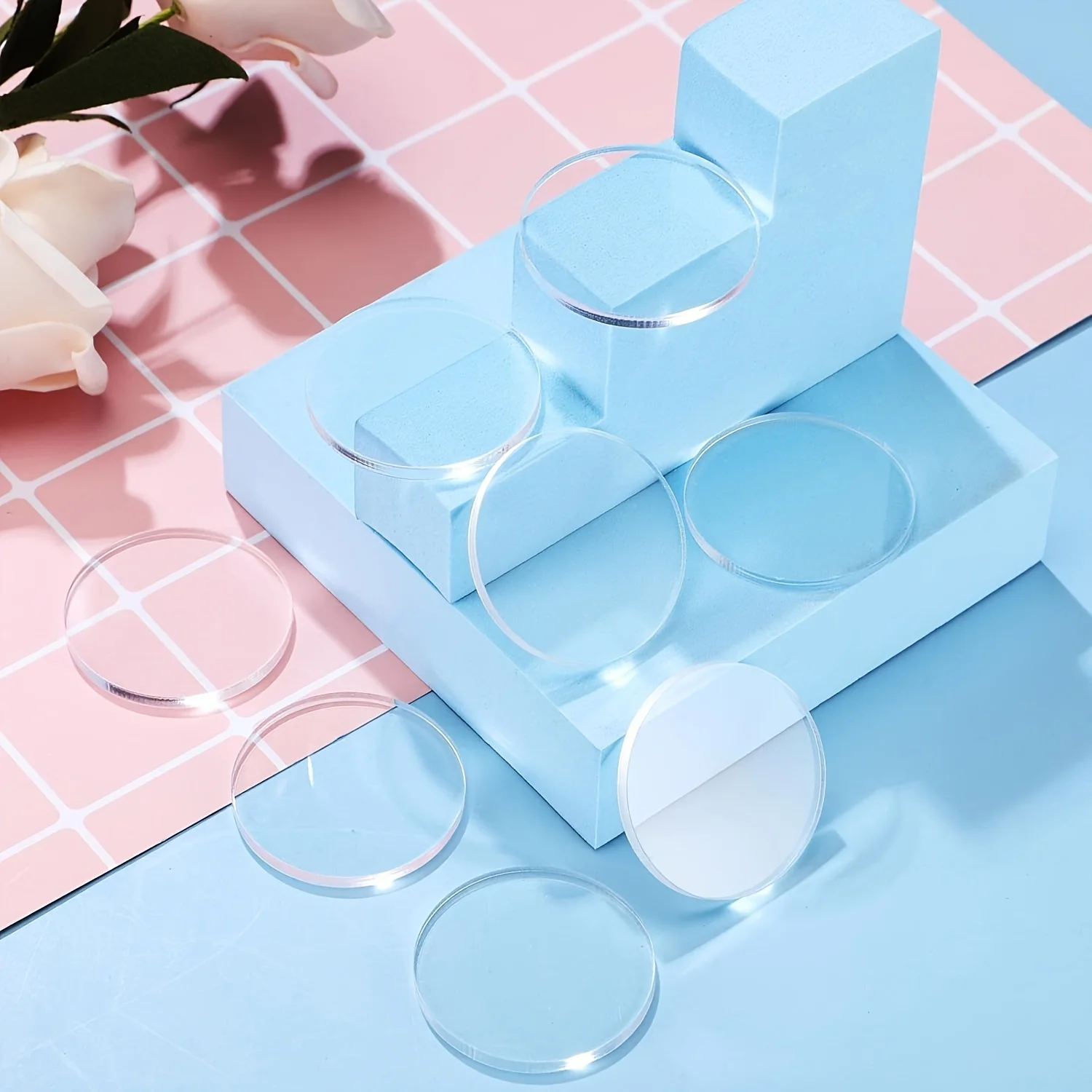 

30 pieces, a set of 30mm diameter and 2mm thickness pure transparent DIY multi-purpose acrylic discs