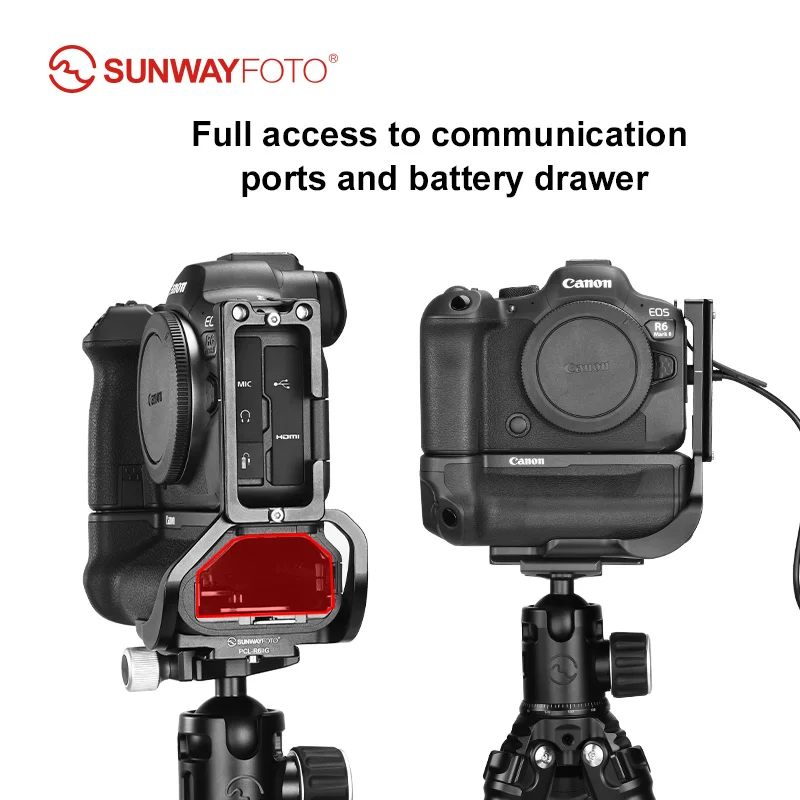 SUNWAYFOTO PCL-R6IIG L-bracket for Canon EOS R6II with Battery Grip BG-R10 Arca Swiss