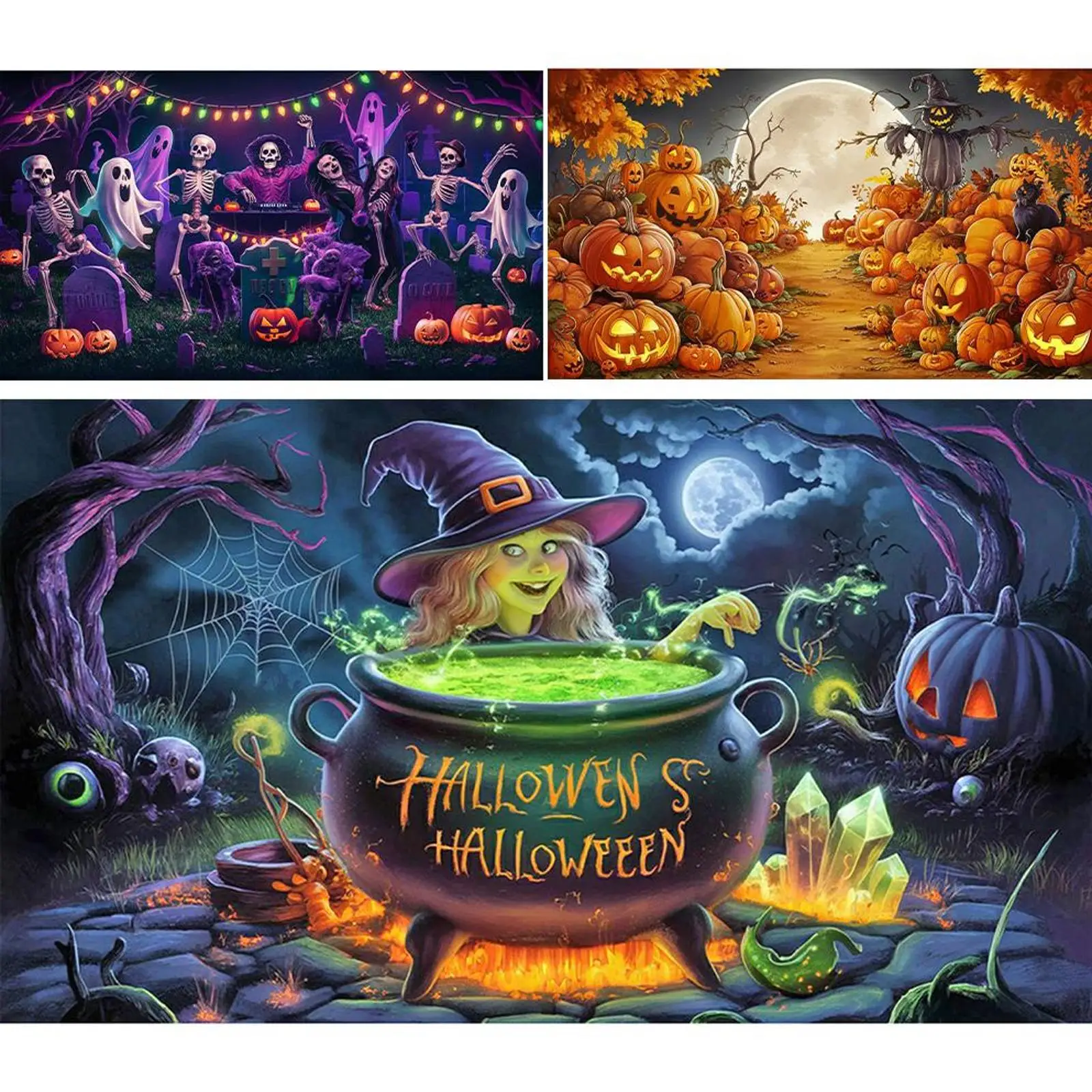 

Набор для алмазной вышивки 5D DIY с полной выкладкой круглыми стразами для декора стен дома и комнаты на Хэллоуин